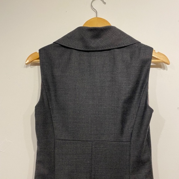 Ted Baker Vintage Grey Houndstooth Collared V-Neck Pencil Knee Length Dress 2 - Picture 4 of 6